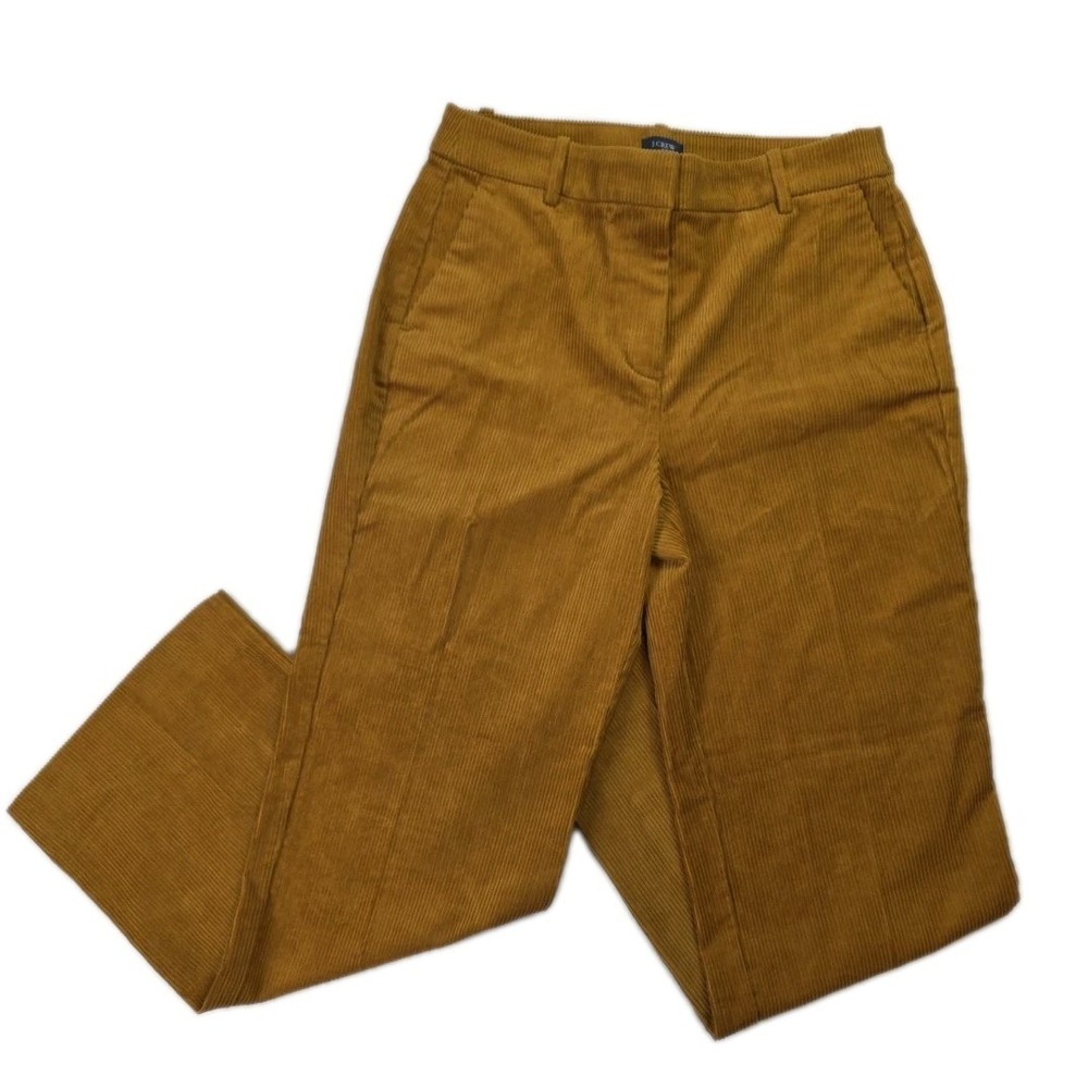 NWT J Crew Wide Leg Corduroy Pant High Rise Gold Academia Office Size 8